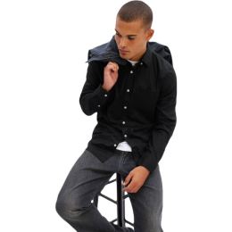 Снимка на GAP V-LS SLIM STRETCH POPLIN Мъжка риза, черно, размер
