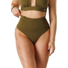 Снимка на GOLDBEE SHAPEWEAR SWIMWEAR BOTTOMS Дамски бански с пристягане, тъмнозелено, размер