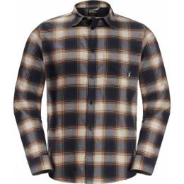 Снимка на Jack Wolfskin WANDERWEG SHIRT M Мъжка туристическа риза, черно, размер