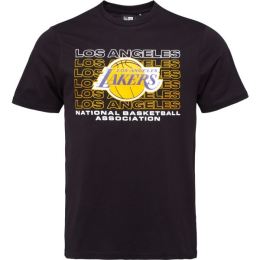 Снимка на New Era LA LAKERS NBA STACK WORDMARK Мъжка тениска, черно, размер