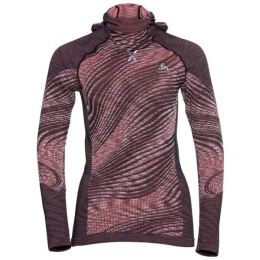 Снимка на Odlo BL TOP WITH FACEMASK L/S BLACKCOMB ECO Дамска блуза с интегрирана маска, цвят сьомга, размер