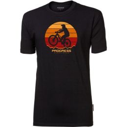 Снимка на PROGRESS BARBAR BIKER Мъжка тениска от бамбук, черно, размер