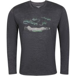 Снимка на PROGRESS LOKI AURORA Мъжка мерино тениска с дълъг ръкав, тъмносиво, размер