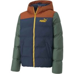 Снимка на Puma COLOURBLOCK POLYBALL HOODED JACKET Детско термо яке, тъмносин, размер