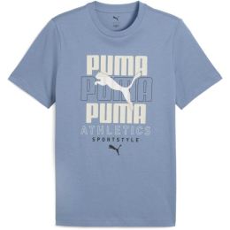 Снимка на Puma GRAPHIC STACKED TEE Мъжка тениска, синьо, размер