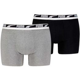 Снимка на Puma MEN EVERYDAY MULTI LOGO BOXER 2P Мъжки боксерки, черно, размер