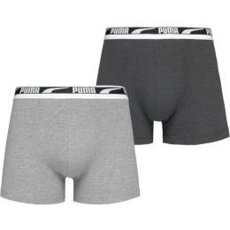 Снимка на Puma MEN MULTI LOGO BOXER 2P Мъжки боксерки, сиво, размер