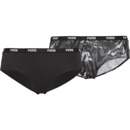 Снимка на Puma WOMEN PRINTED HIPSTER 2P PACK Дамски бикини, черно, размер