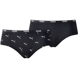 Снимка на Puma WOMEN PRINTED HIPSTER 2P PACKED Дамски бикини, черно, размер