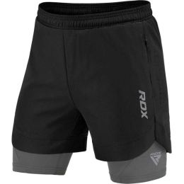 Снимка на RDX T16 COMPRESSION MMA SHORTS 2V1 Шорти на MMA, черно, размер XXXL