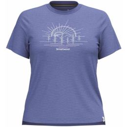 Снимка на Smartwool MOUNTAIN SOL SHORT SLEEVE GRAPHIC TEE W Дамска тениска, синьо, размер