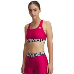 Снимка на Under Armour HG MID BRANDED Дамско бюстие, розово, размер
