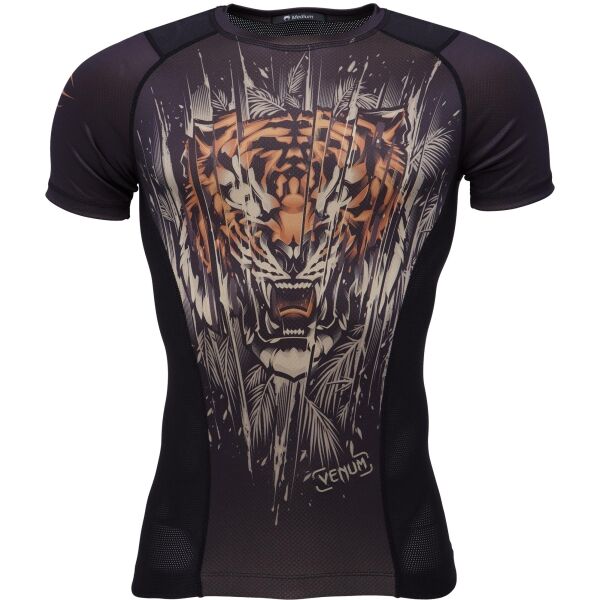 Снимка на Venum TIGER SHORT SLEEVE RASHGUARD Мъжка тениска, черно, размер XXL
