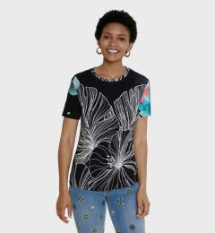 Снимка на Desigual TS Leaves T-shirt Cheren