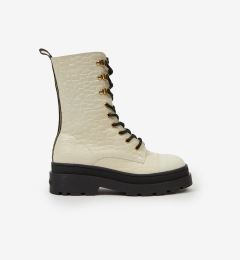 Снимка на Scotch & Soda Aubri Mid Boot Off White Croco Боти Byal